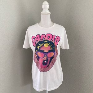 Pacific Womens White Short Sleeve Cardi B Invasion of Privacy T-Shirt Large